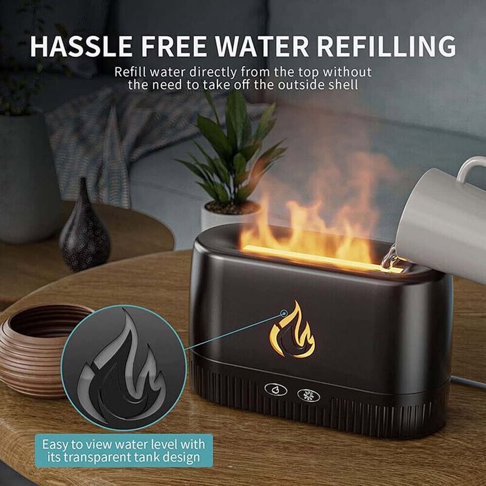 ZenFlame™ Aroma Diffuser – Flame Effect Essential Oil Humidifier
